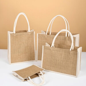 Jute tote bag imitation linen shopping bag